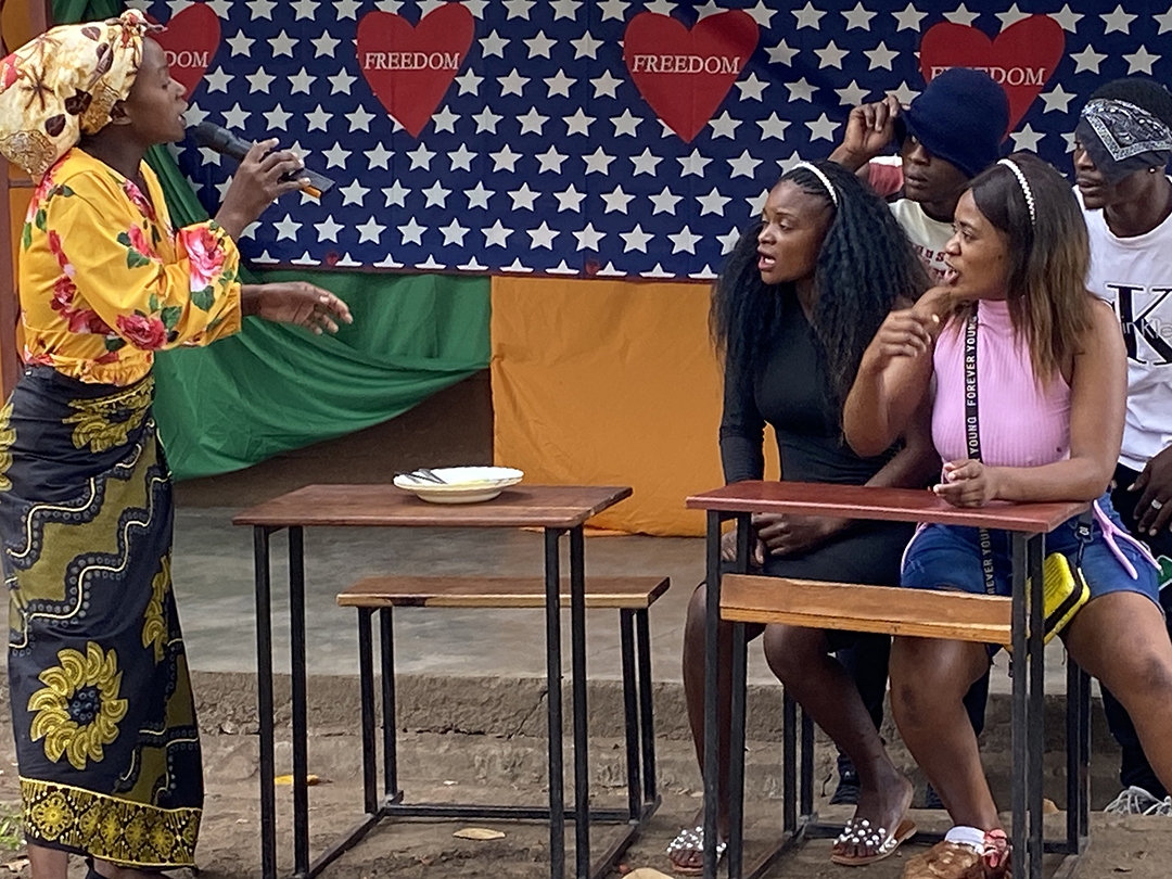 Members of Chikowa Youth Development Centre celebrating Zambian Independence Day.