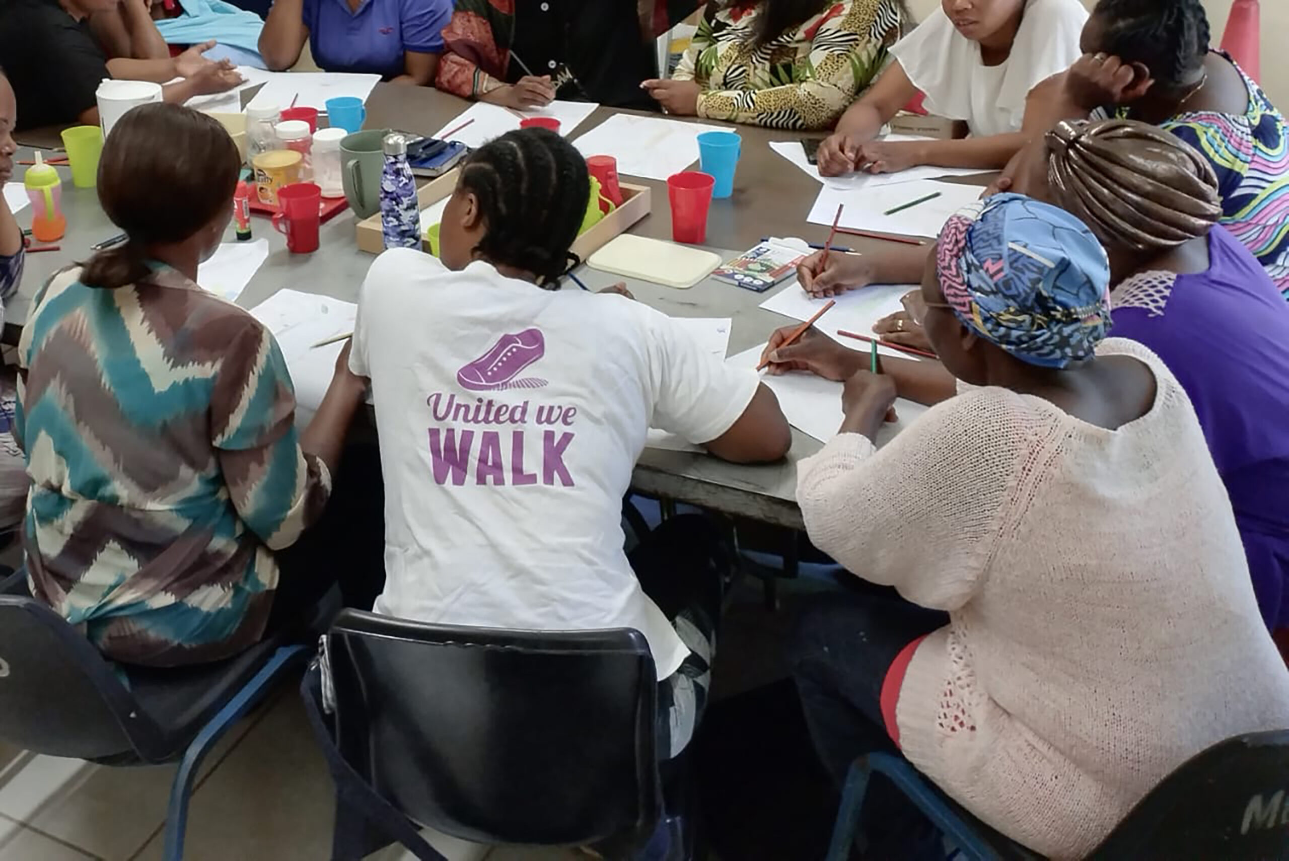 Female support group during a session at the Office for Pastoral Care of migrants and refugees of the Archdiocese of Pretoria. Credit: Sr Marta Vargas, CMS.