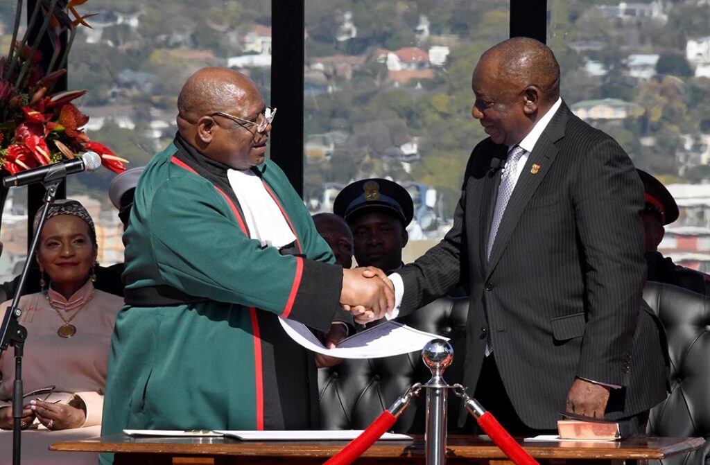 President Cyril Ramaphosa delivers his inauguration address at the Union Buildings in Pretoria, following his re-election by the National Assembly on 14 June 2024. Credit: GCIS /Flickr.